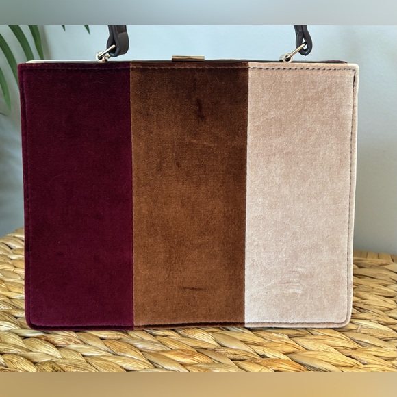 Anthropologie Tri-Color Velvet Handbag - Picture 5 of 9